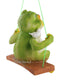 Polyresin Frog on Swing Hanging Statue Showpiece