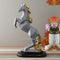 Polyresin Horse with Uplifted Legs Standing Showpiece