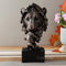 Resin Lion Head with Baby on Base Statue