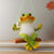 Polyresin Frog on Swing Hanging Statue Showpiece