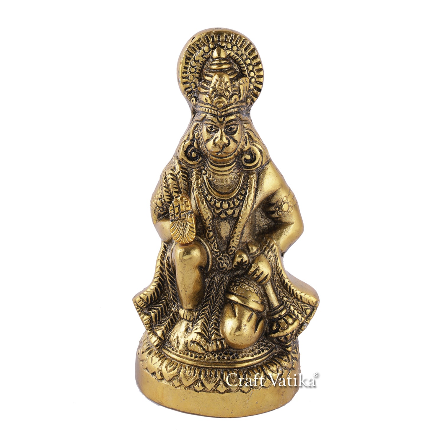 Lord Hanuman Statue Giving Blessing In Sitting Sculpture