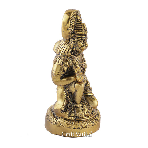 Lord Hanuman Statue Giving Blessing In Sitting Sculpture