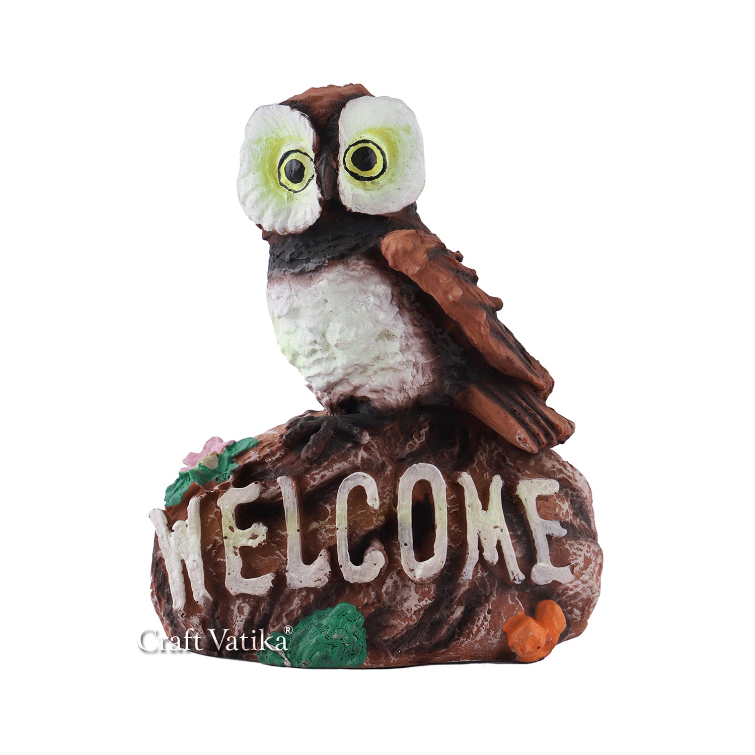 Welcome Owl Bird Resin Decorative Showpiece Dfmas401
