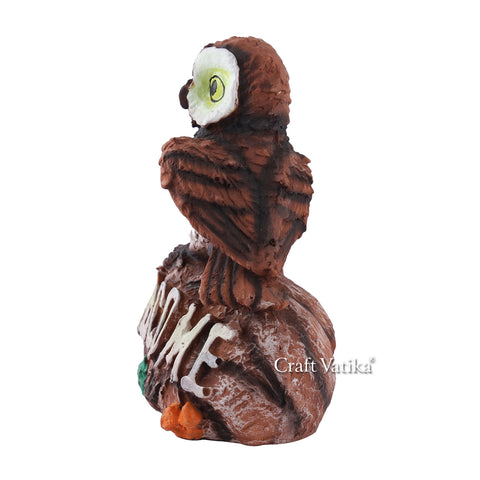 Welcome Owl Bird Resin Decorative Showpiece Dfmas401