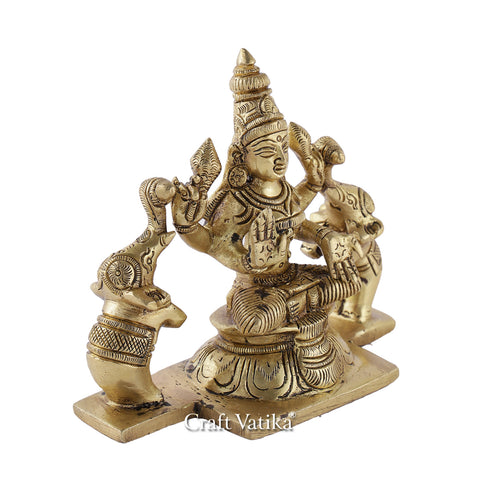 Brass Sitting Goddess Laxmi Idol Murti Statue