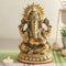 Gold platted Blessing Sculpture of Ganesha Worship Statue