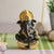 Ceramic Gold Platted Ganesha Idol Car Dashboard Statue