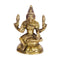 Brass Blessing Laxmi Idol Sitting On Round Base Statue