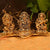 Sitting Laxmi Ganesh Saraswati Idol Murti Platter with Diya Oil Lamp