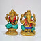 Pair Of Lakshmi Ganesha Brass Idol Murti Statue