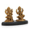 Laxmi Ganesh Brass Idol Murti Sitting On Wooden Base Statue 