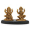 Laxmi Ganesh Brass Idol Murti Sitting On Wooden Base Statue 