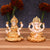 Ceramic Laxmi Ganesh Idol With Gold And Off White Color