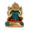 Brass Blessing Ganesh Sitting On Round Base Statue