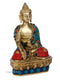 Brass Lord Buddha Idol, 7 Inches Height, Multicolour-Bts195