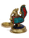 Brass Pair Of Peacock Diya Stand Showpiece Dfts117