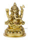 Brass Blessing Ganesh On Round Base Idol Murti Gbs189