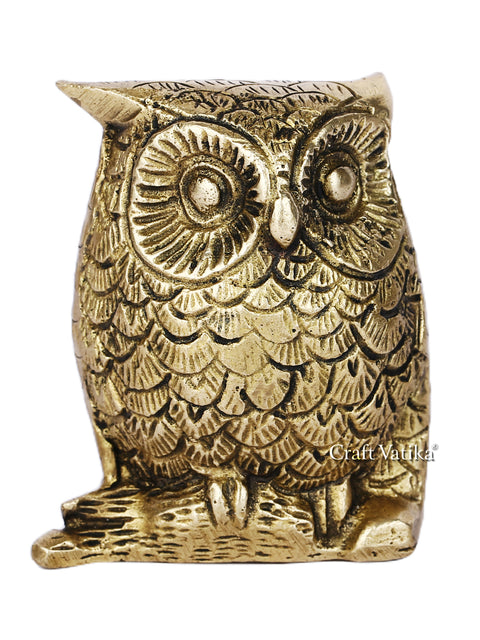 Brass Feng Shui Owl Bird Decorative Showpiece Dfbs226