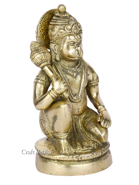 Brass Sitting Lord Hanuman Idol Murti Statue Hbs116