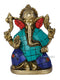 Brass Blessing Ganesh Chaturbhuj Posing Idol Murti Gts214