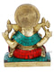 Brass Blessing Ganesh Idol Statue With Turquoise Stone Gts222