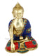 Earth Touching Brass Lord Buddha Idol Statue, 9.5X8X5.5,Depth,Multicolour-Bts217