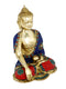 Earth Touching Brass Lord Buddha Idol Statue, 9.5X8X5.5,Depth,Multicolour-Bts217