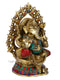 Blessing Ganesha Idol Sculpture Sitting On Singhasan Statue Gts192