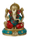 Brass Blessing Ganesh Sitting On Round Base Statue Gts182