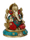 Brass Blessing Ganesh Sitting On Round Base Statue Gts182