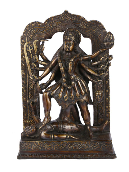Maa Kali Statue With Shiva Idol Religious Temple Puja Sculpture