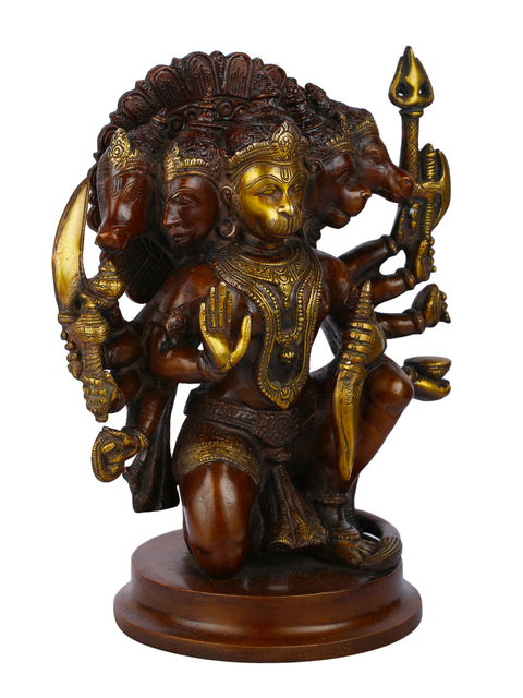 Brass Blessing Panchmukhi Hanuman Statue Hbs120