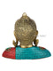 Brass Buddha Head Bust Idol Turquoise Stone Showpiece Statue Bts244