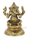 Brass Blessing Ganesh Ji On Round Base Idol Murti Gbs190