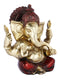 Brass Taj Blessing Sitting Ganesh Idol Statue Gbs122-(5.5X5X2.8 Inches)