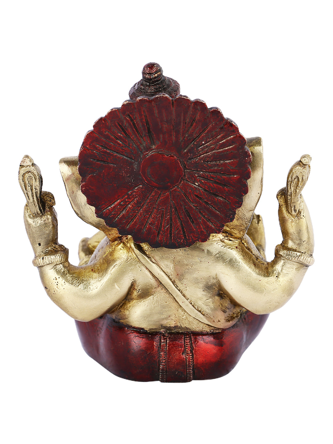 Brass Taj Blessing Sitting Ganesh Idol Statue Gbs122-(5.5X5X2.8 Inches)