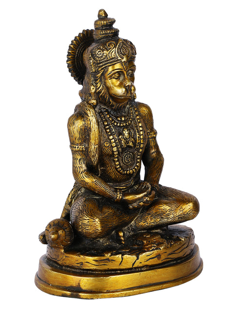 Meditating Hanuman Brass Idol Murti Statue Hbs121