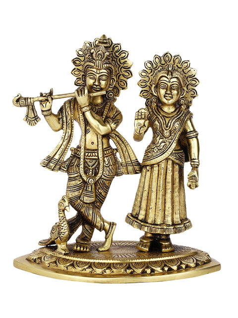 Standing Radha Krishna Brass Idol Murti Statue Rkbs115