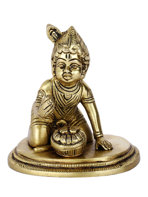 Brass Bal Krishan Laddu Gopal Statue Kbs131