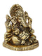 Brass Sitting Ganesh On Round Base Idol Statue Gbs223