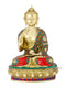 Brass Buddha Statue Teaching Vitarka Sitting Buddhism Idol,Multicolour-Bts216