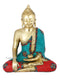 Buddha Brass Statue In Bhumisparsha Mudra With Stone Work Bts222