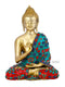 Blessing Gautam Buddha Idol Brass Multicolored Showpiece Bts182-New