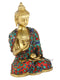 Brass Blessing Pose Buddha Statue With Scared Kalash Bts186