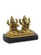 Brass Laxmi Ganesha Idol Murti Sitting On Wooden Base Statue Lgbs124