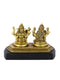 Brass Laxmi Ganesha Idol Murti Sitting On Wooden Base Statue Lgbs124