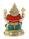 Ganpati Brass Idol With Round Base Decorative Showpiece Gts252