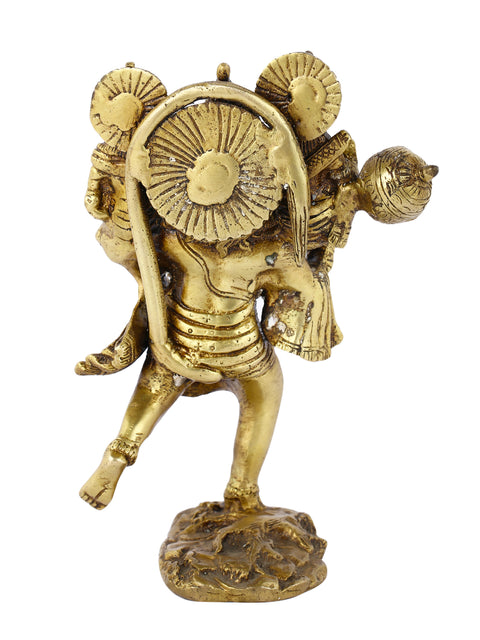 Brass Shri Ram Laxman Sitting On Shoulder Of Hanuman Ji Idol Statue Hbs117