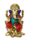 Brass Blessing Ganesh Idol Sitting On Lotus Statue Gts158