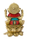 Brass Blessing Ganesh Idol Sitting On Lotus Statue Gts158